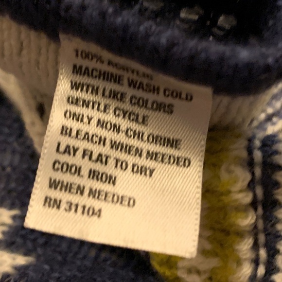 Navajo Print Open Front Cardigan Sweater Drap Front Blue Yellow Cream Size M - Picture 3 of 8